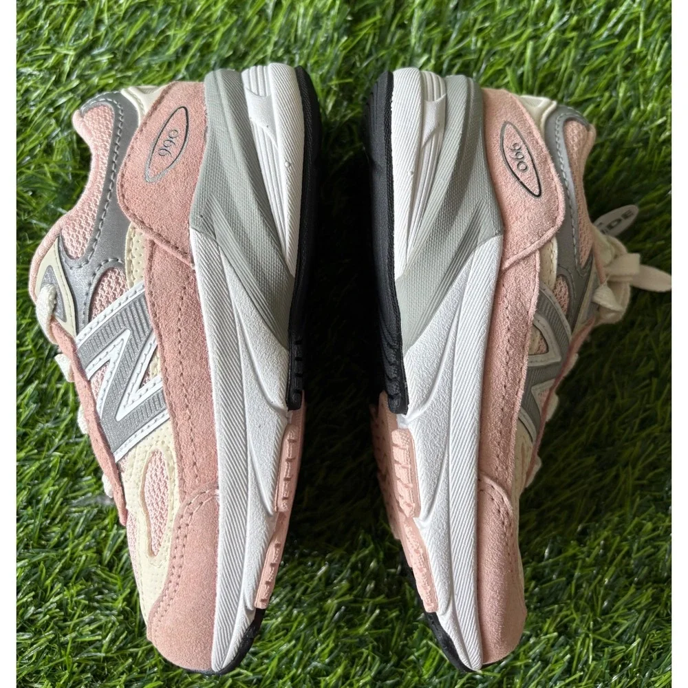 New Balance 990v6 Toddler Pink Grey Suede Mesh Sneakers IC990PK6 Wide Size 8 US